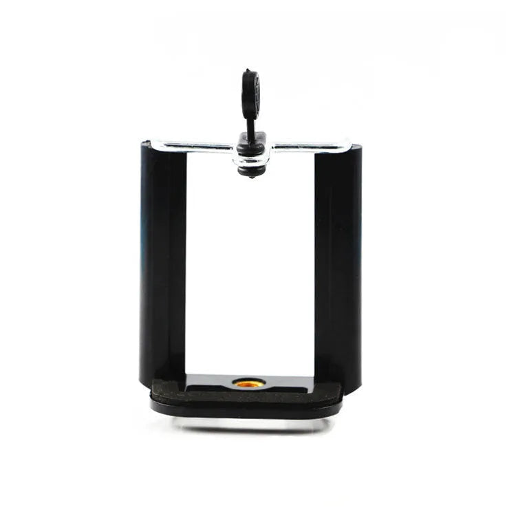 Black plastic U-clip car dashboard phone mount holder for universal smartphones.