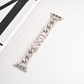 Metal denim chain design Apple Watch strap in silver, black, gold, rose gold and Starlight colours for 38mm to 49mm models.