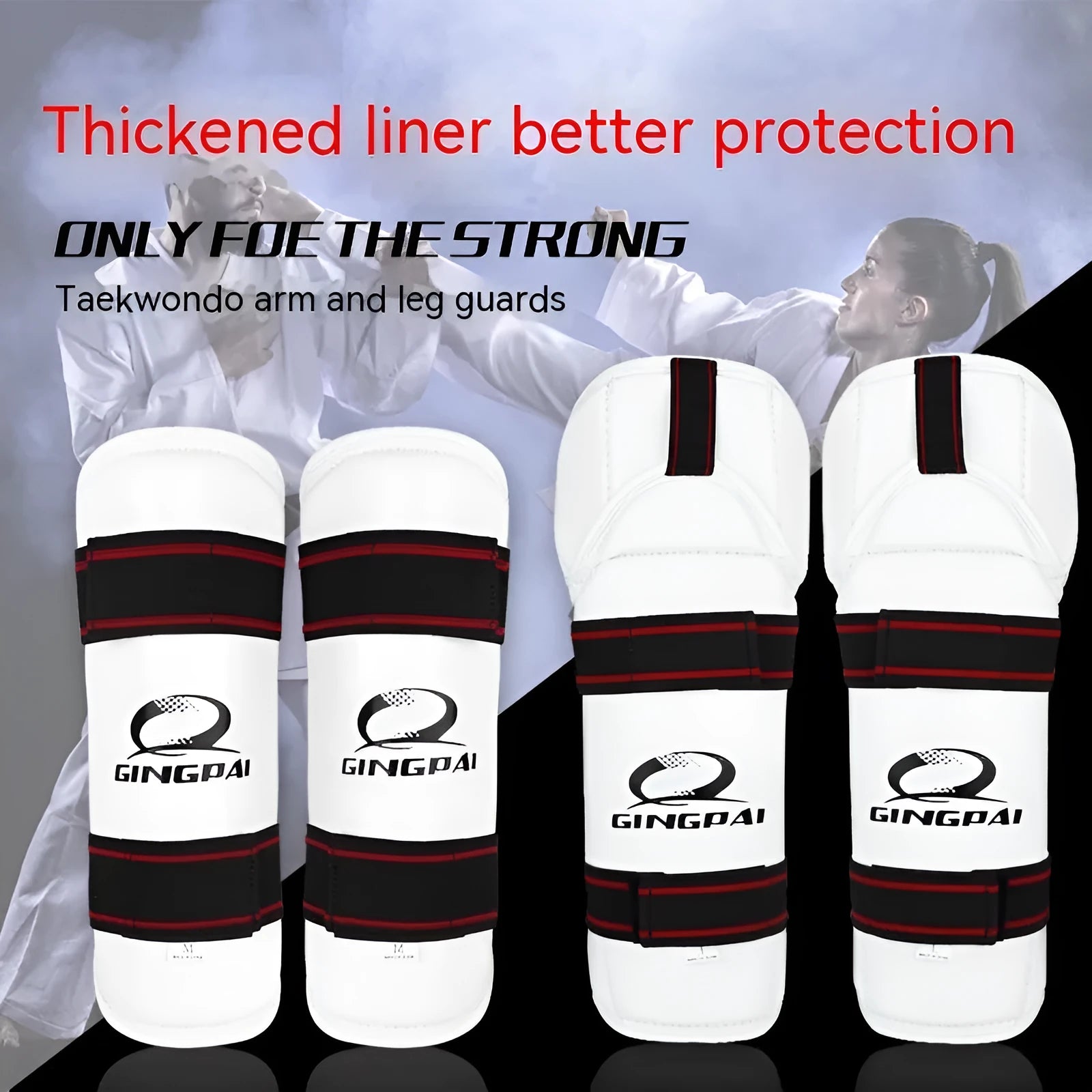 Taekwondo protective gear set with arm guards and leg protectors in PU EVA foam