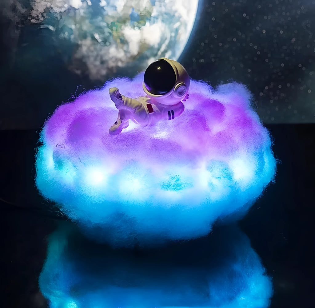 RGB Phantom Thundercloud LED Cloud Light plastic decorative lamp with USB power and remote control on a desk