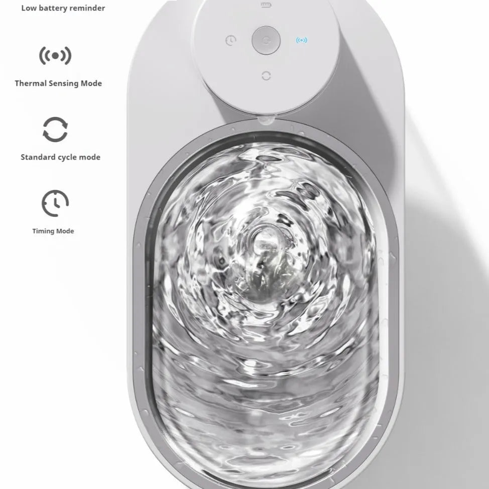 Stainless Steel Pet Water Dispenser, Wireless Water and Electricity Separation, 5V/1A USB Powered, 5W with Built-in Battery, for Dogs Cats, 306 x 176 x 155 mm, ABS+PC+Stainless Steel, Black or White, English or Chinese Interface
