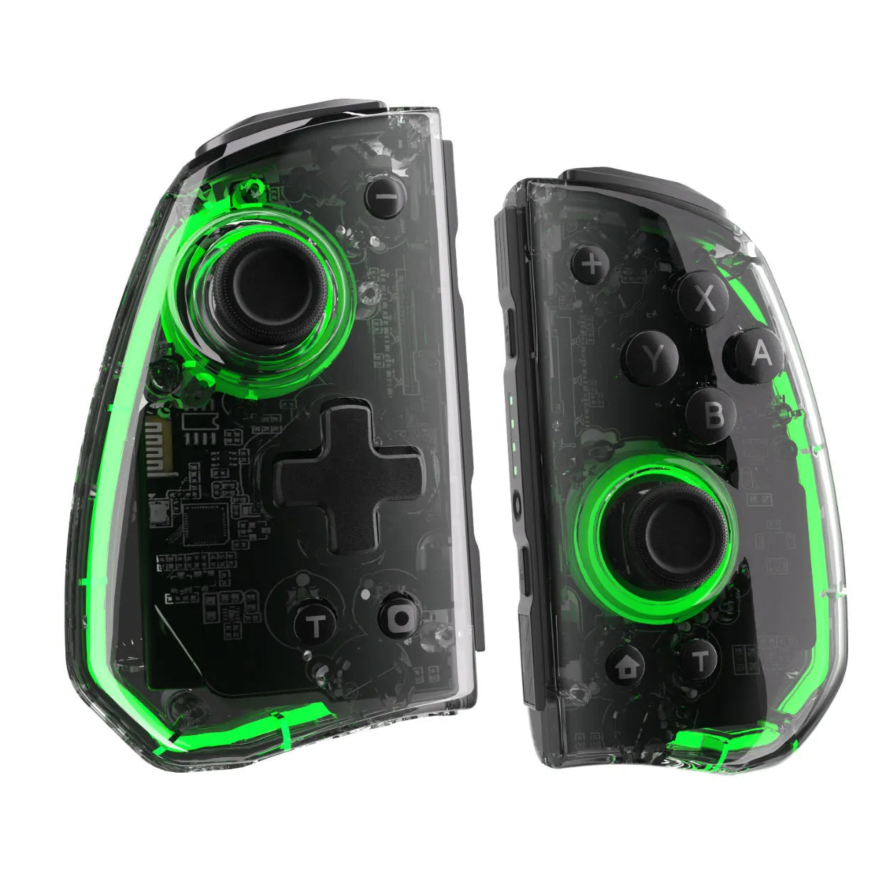Game console handle with ALPS joystick metal ring L736 macro programming Bluetooth black through plate version