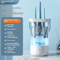 White plastic rechargeable electric cleaning brush for makeup brushes.