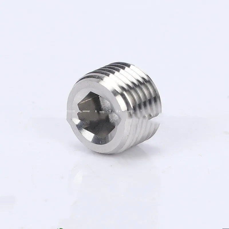 Stainless steel hexagon pipe plug with 3/8 BSP thread for industrial bulkhead installations