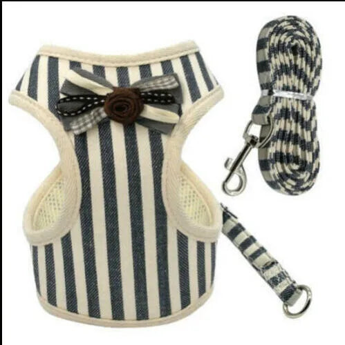 Pet cute chest strap breathable tank top style dog harness in fibre material