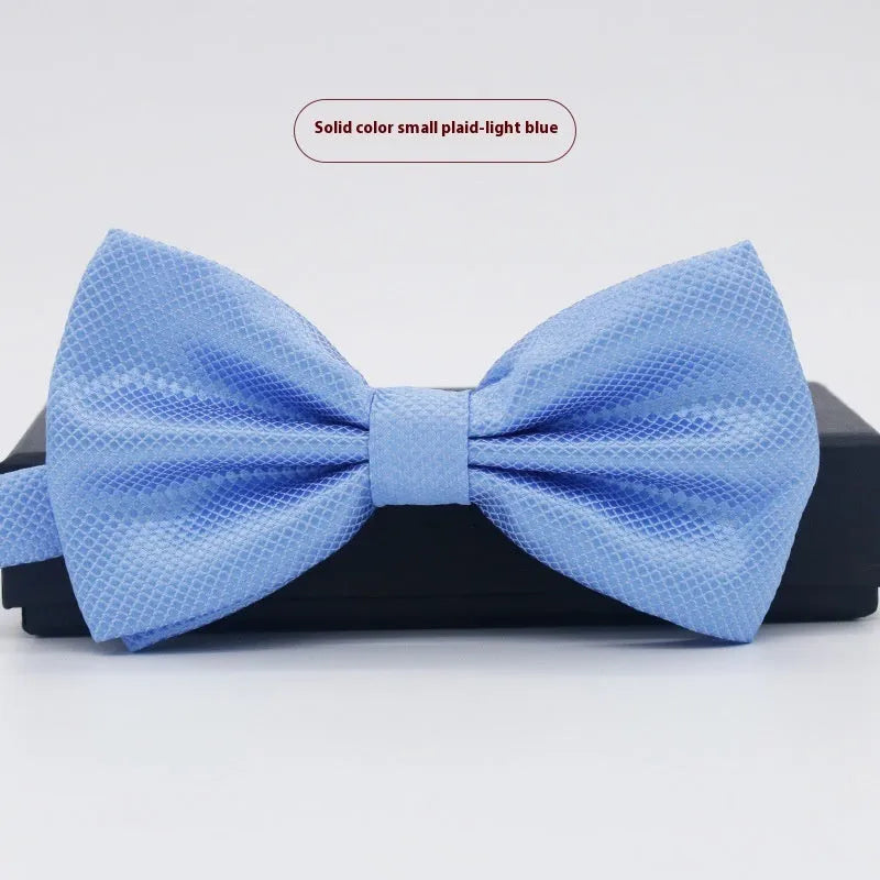 Solid colour flat head polyester bow tie for formal wear and weddings