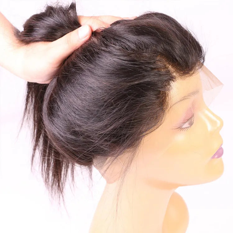 360 lace front wig in real hair, shown in a choice of lengths from 8 inch to 18 inch