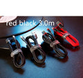 8PIN fast charging cable with single head connector, compatible with Apple iPhone models, in red, gold or grey shell