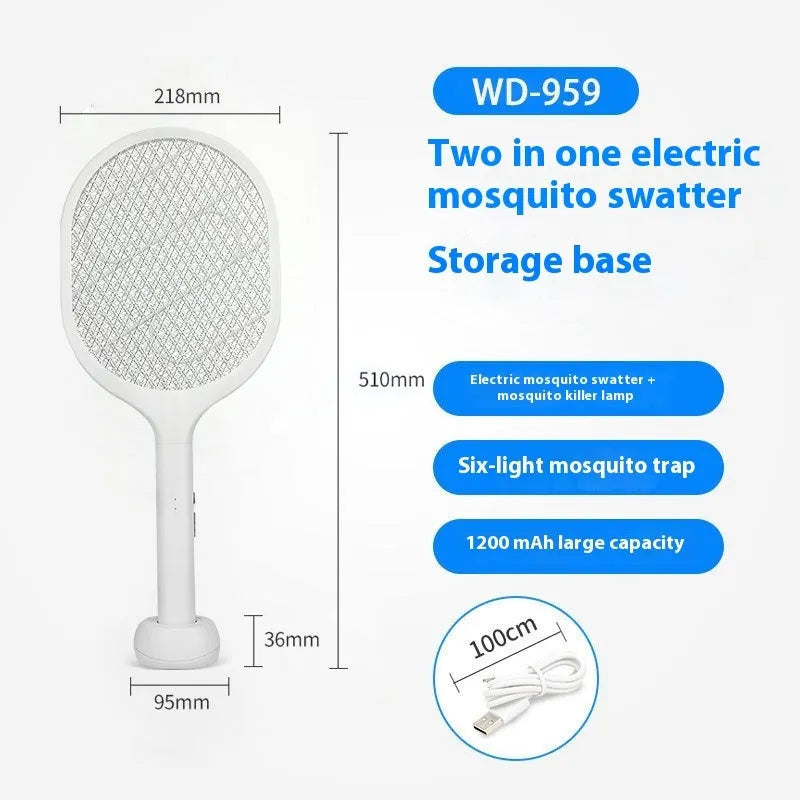 Rechargeable electric mosquito swatter in ABS plastic for 11-20 square metre rooms
