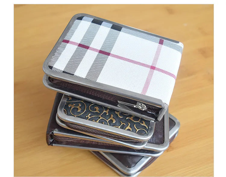 9-piece stainless steel nail clipper set in compact case, approx 10cm by 8cm by 2cm, random colour