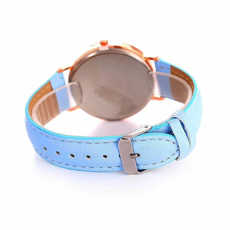Women's quartz wristwatch 28mm dial 7mm thick slim simple style eight colours beige