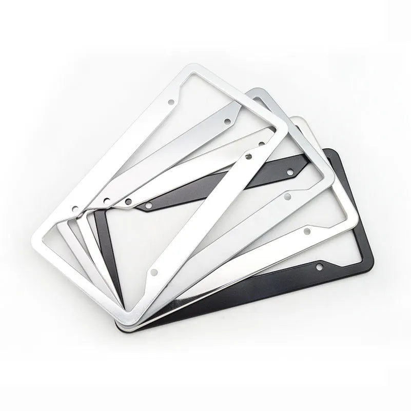 Aluminium alloy and stainless steel vehicle licence plate frame in black finish