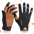 Motorcycle bike gloves black and yellow with knuckle protection mesh fabric