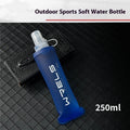 Large capacity soft plastic folding sports water bottle 250ml in black with white lid