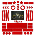 Bicycle reflective warning tape with grid pattern in four colour options showing 11.5x21cm dimensions