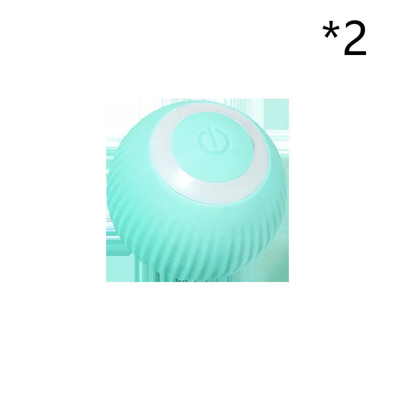 Cat Gravity Intelligent Rolling Ball 43mm automatic rotating ball in green, with bionic motion obstacle avoidance on a hard floor