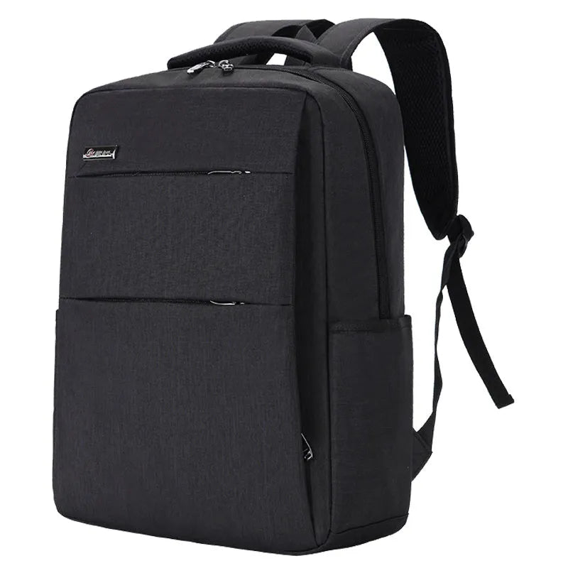 Waterproof rechargeable laptop backpack in multiple colours, shown with a 15.6 inch laptop in its padded compartment.