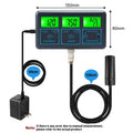 Black 7-in-1 WiFi water quality monitor with EC TDS CF pH ORP humidity temperature testing