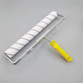 Paint roller set with 18-inch aluminium pole, three brush heads, brackets, and black tray for wall painting