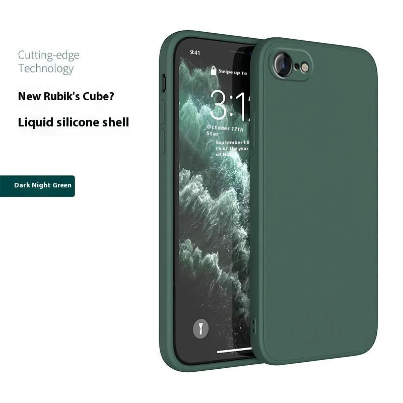 Straight cube liquid silicone phone case in antique white for iPhone 7, 8, 8 Plus, and SE 2nd Generation