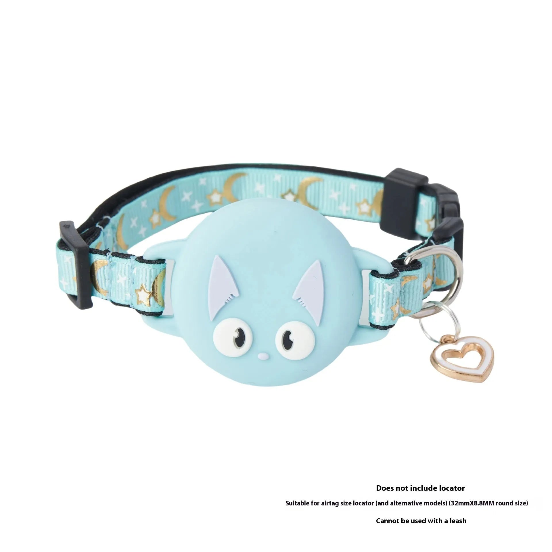 Pink adjustable cat collar with a built-in white plastic case for an Apple AirTag, shown on a size S setting.