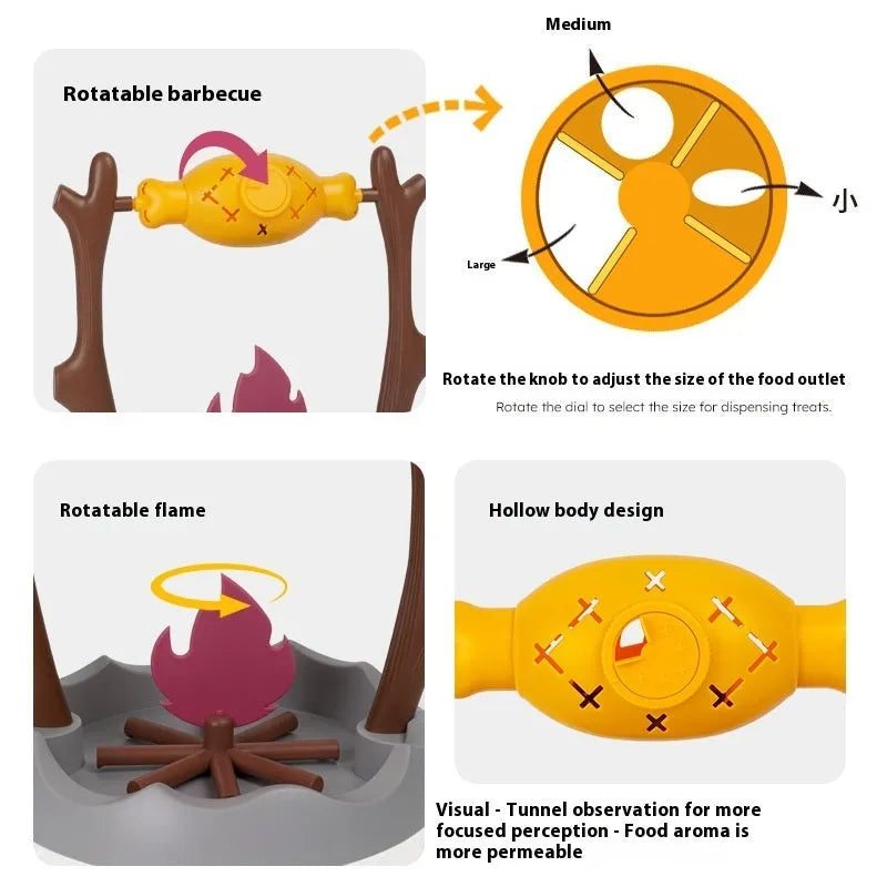 A 30cm cubic tumbling cat feeder toy for slow feeding and interactive play.