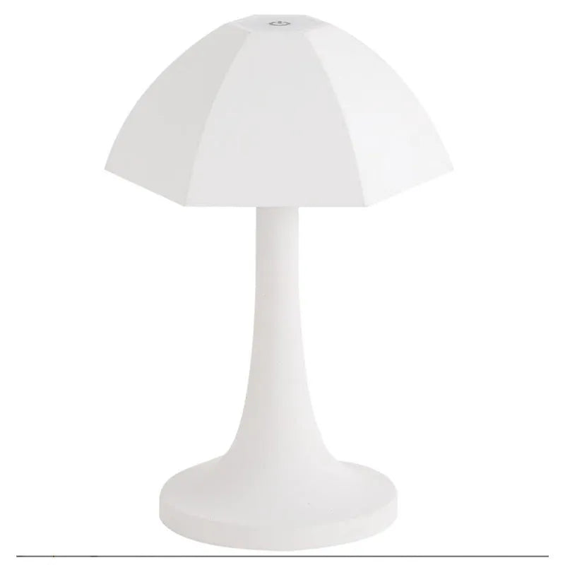 Small umbrella ambience light dimmable charging decorative table lamp in orange with three-colour stepless dimming