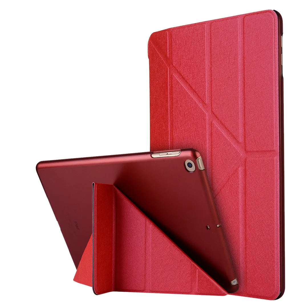 Ultra-thin PU leather protective case for iPad 9.7 and Pro 11, in black, showing front cover with precise cutouts