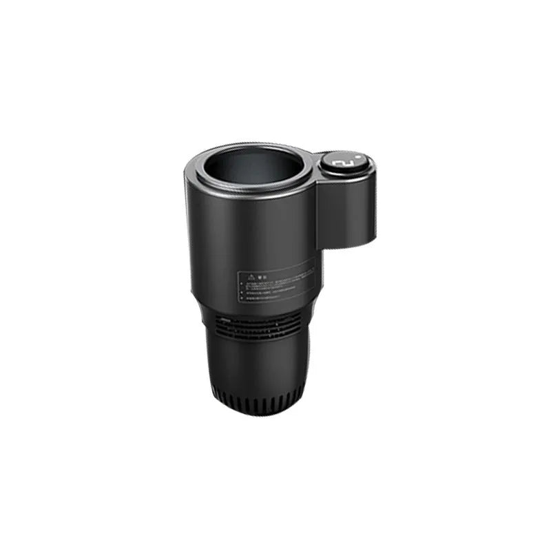 Black car hot and cold cup with USB cable, aluminium body, single pack for vehicle drink temperature control
