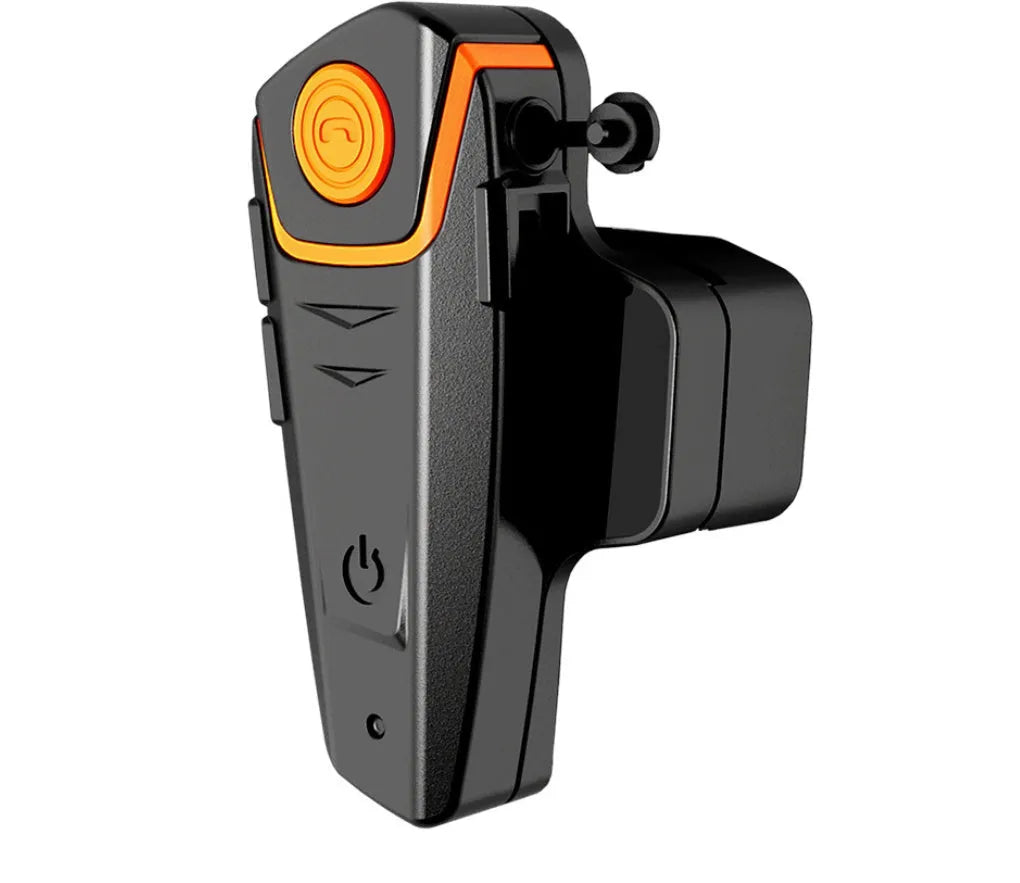 BT-S2 black Bluetooth motorcycle helmet intercom headset with button panel and audio ports