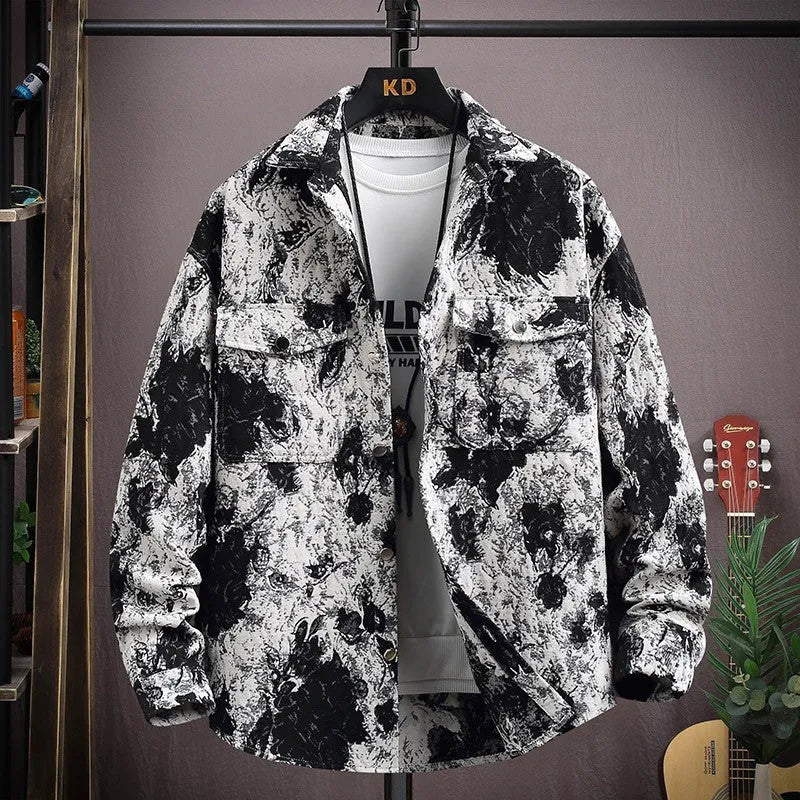 Casual lapel shirt coat with long sleeves and straight hem in various colour options