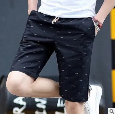 Men's cotton capri-length summer shorts with drawstring waist in multiple colour options