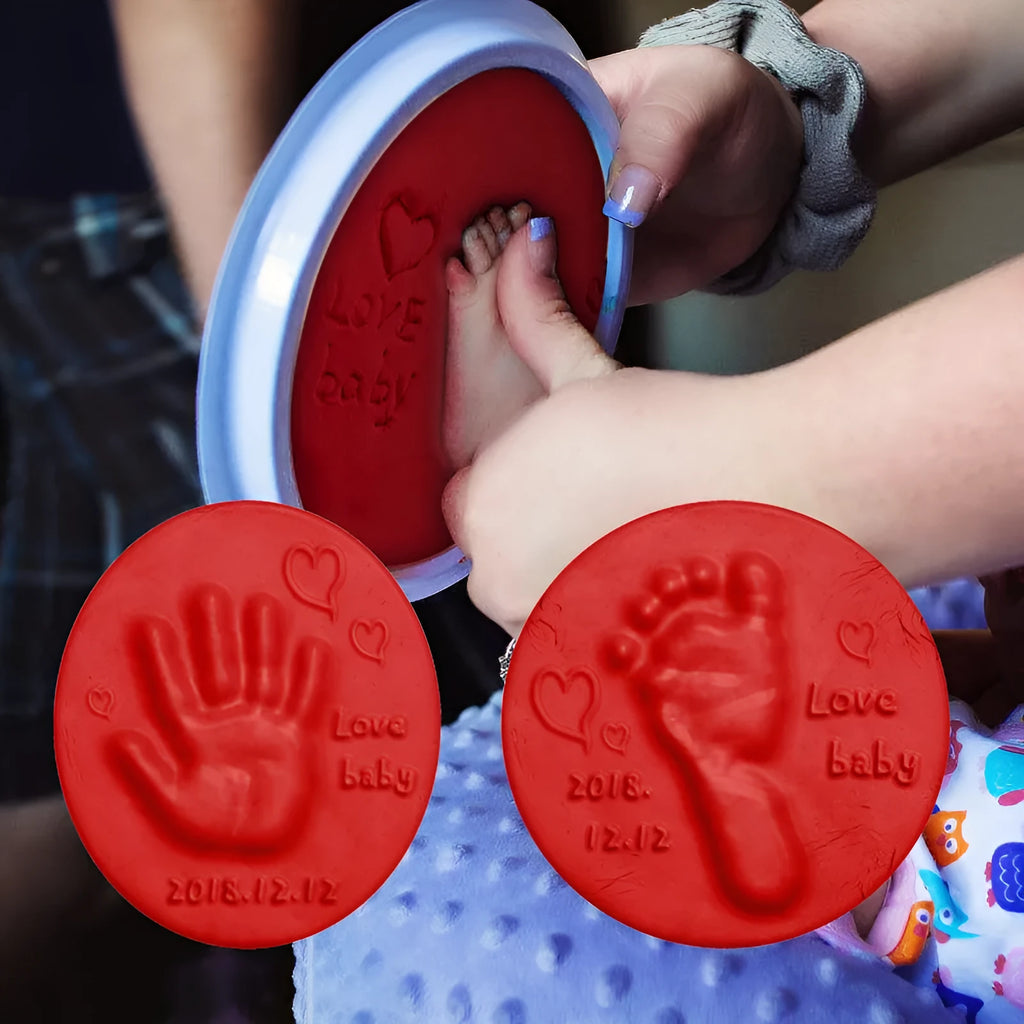 Baby handprint footprint clay kit with 20g soft non-toxic moulding paste in multiple colours