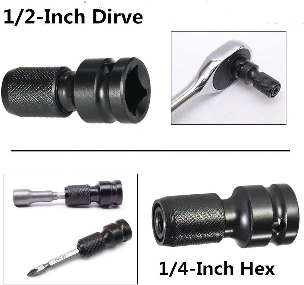 Scaling bit holder with telescopic sleeve for electric wrench, No. 45 steel construction