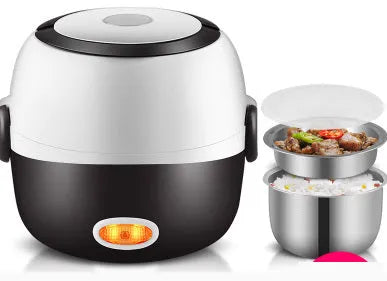 Multi-function lunch box with USB power port and layered compartments for food storage