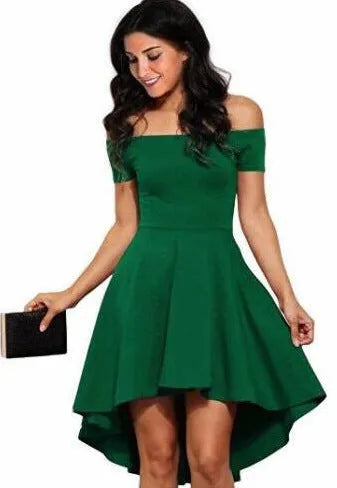 One Shoulder Short Sleeve Top with Large Swallowtail Skirt in Milk Silk for Women Commuting Work, Available in White Red Wine Red Purple Green Black Blue S-5XL Bust 86-104cm Waist 70-88cm