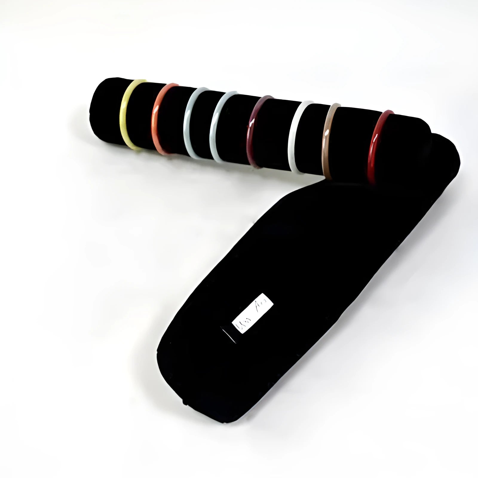 Polyester women's portable bracelet watch buggy bag storage case in black velvet with black bracelet stick