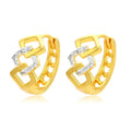 Geometric hollow out gold electroplated alloy earrings with simple ear clip style