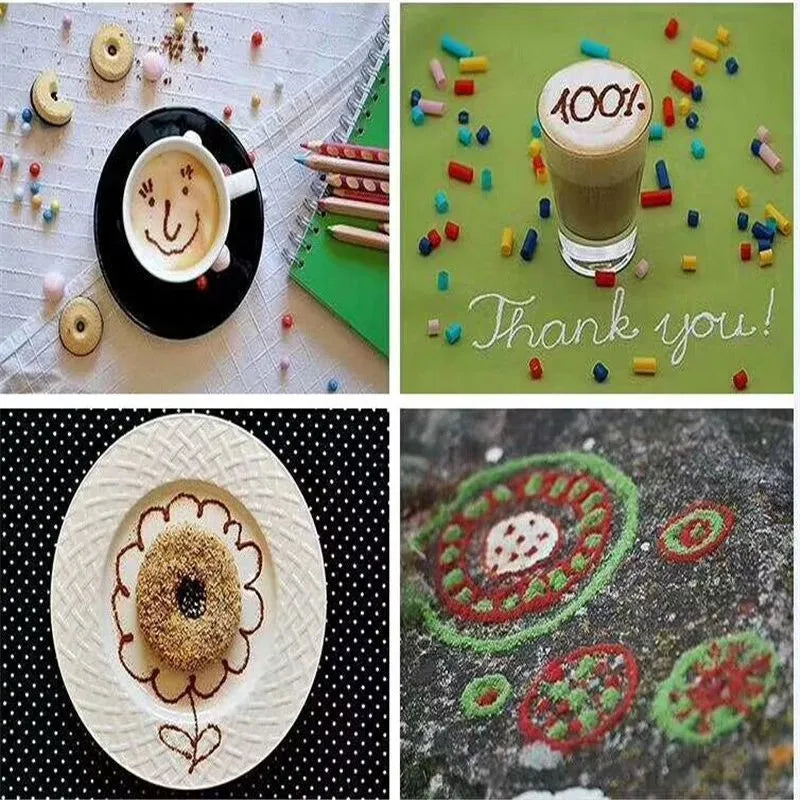 Electric coffee drawing pen in five colours – yellow, red, pink, white, green – for food decoration