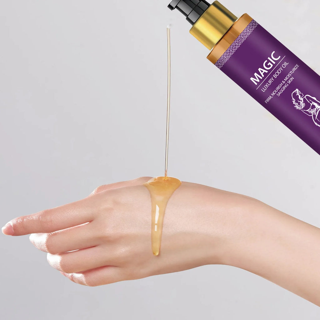 100ml bottle of body soothing moisturising oil with jojoba, camellia and sweet almond oils