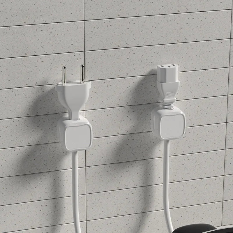 Magnetic cable clip under desk cable management holder in ABS with adhesive fixing, holding charging USB or HDMI cords