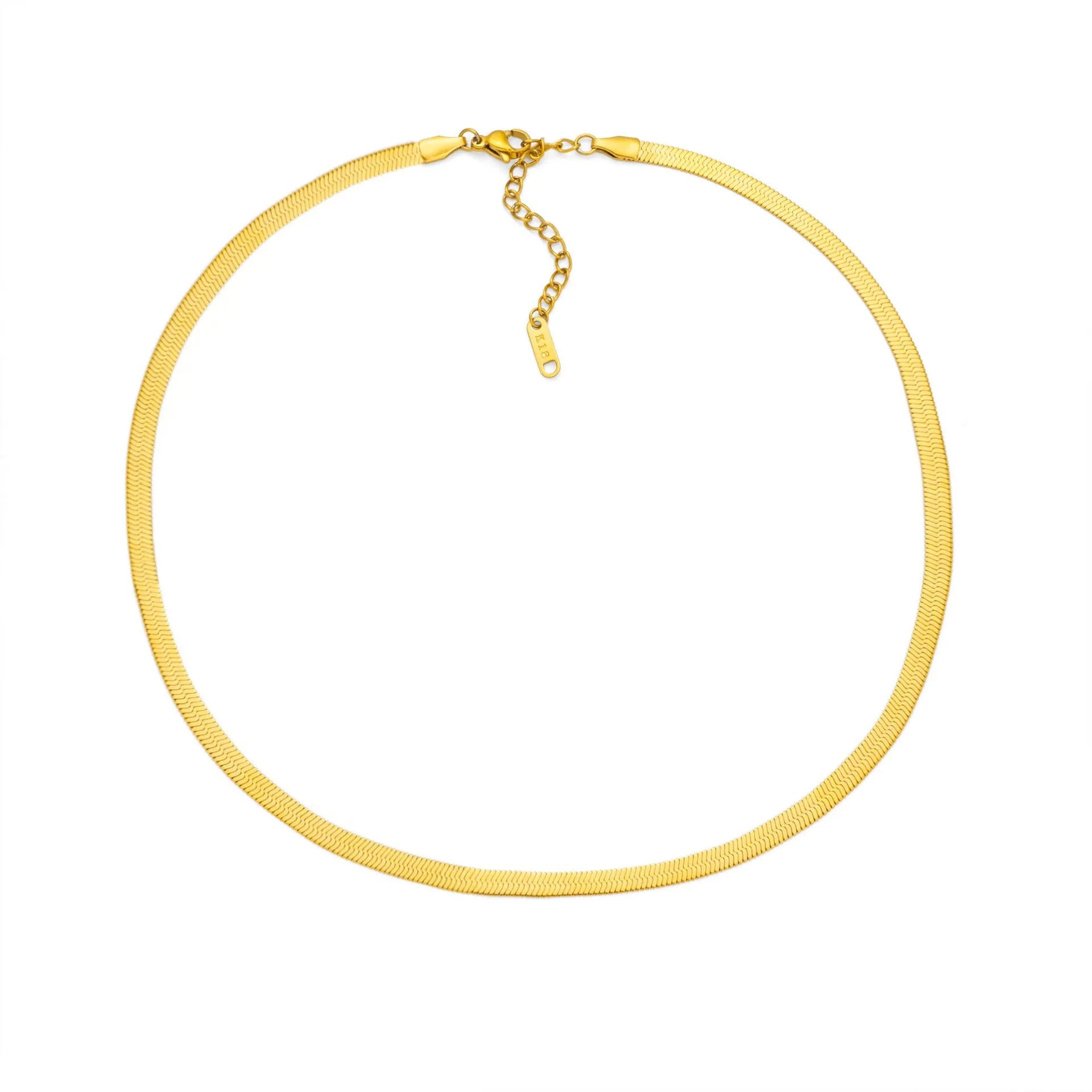 Gold electroplated titanium steel necklace with letter pendant on matching chain
