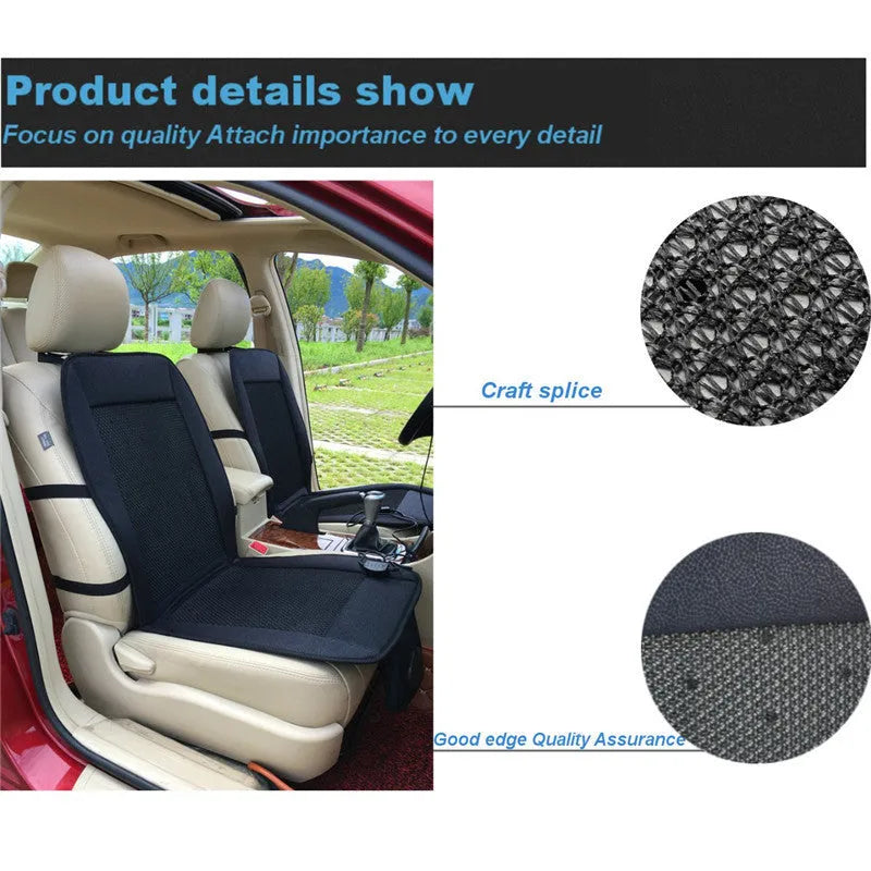 Black and grey large grid car cool seat cushion, 12V summer cooling pad with fibre cover and EVA filler