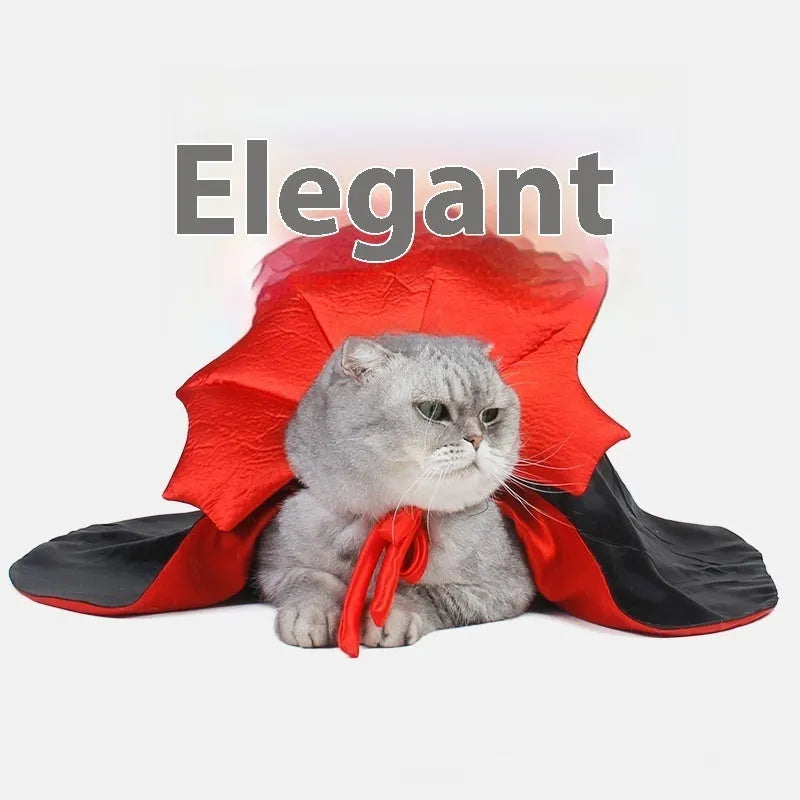 Black and red vampire cloak Halloween costume for dogs and cats