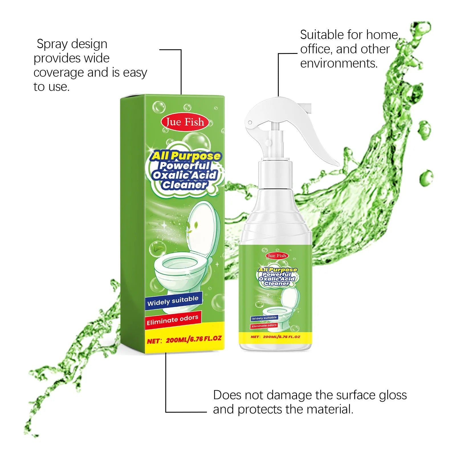 200ml bottle of multi-function household grease cleaning spray with pump dispenser.