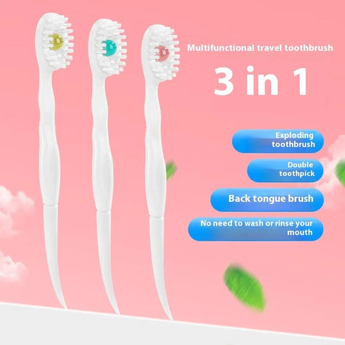 Box of 20 disposable mint flavour bead toothbrushes for portable oral care.