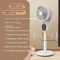 Air circulator fan with remote control, lifting head, and shaking function in household setting