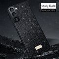 Glitter imitation leather drop-resistant phone case for Samsung S23 to S24Ultra