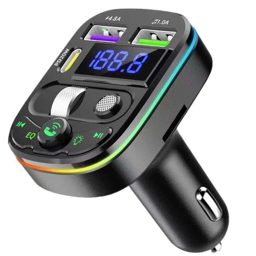 Q28 model on-board Bluetooth receiver for cars with display screen and USB port.