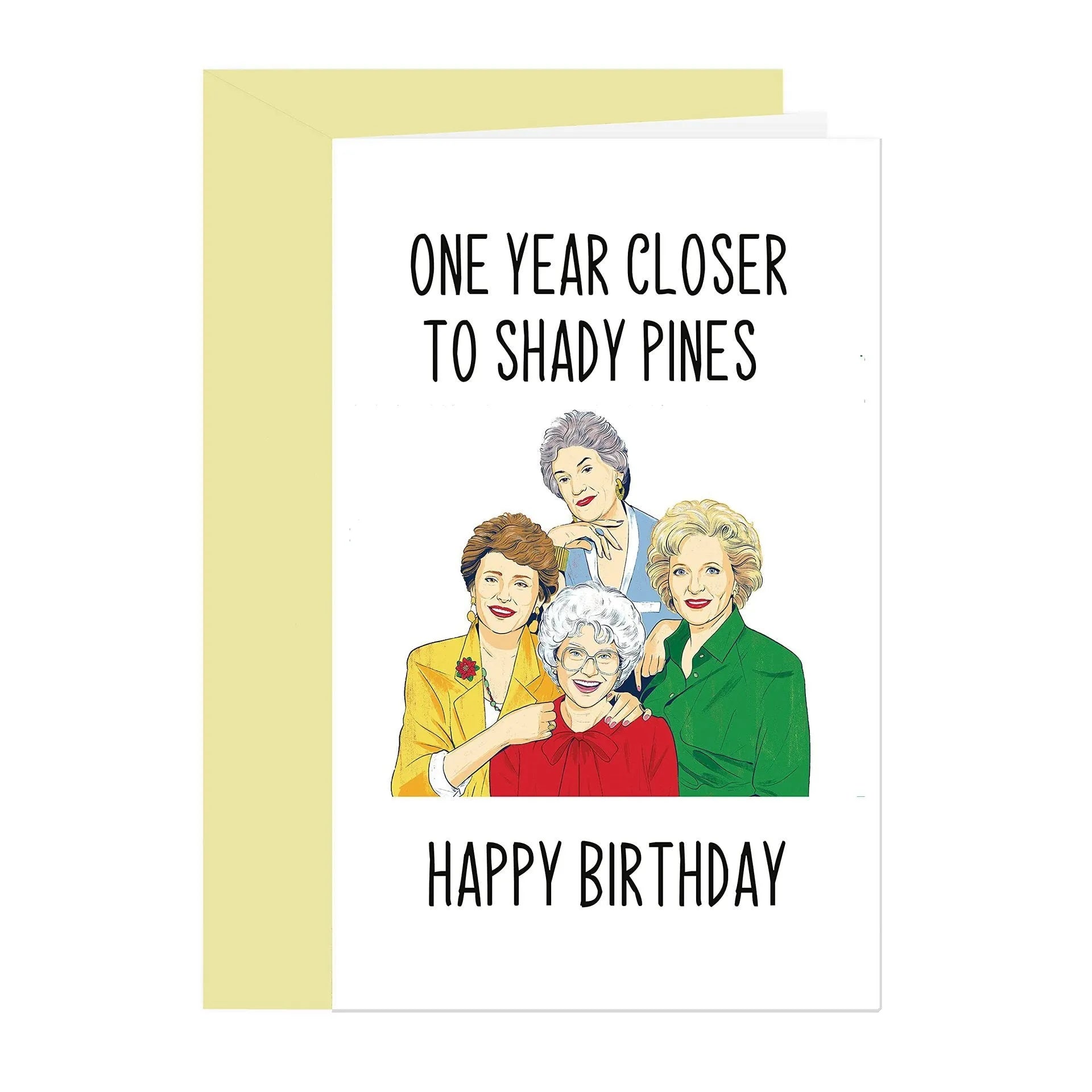 Simple modern birthday greeting card with a selection of colourful and kraft paper envelopes in two sizes.